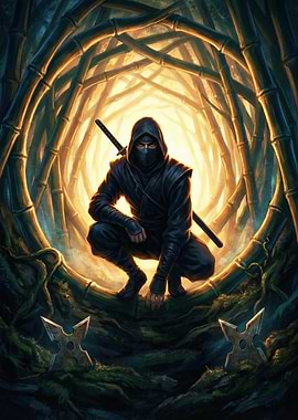 Ninja in Bamboo Forest
