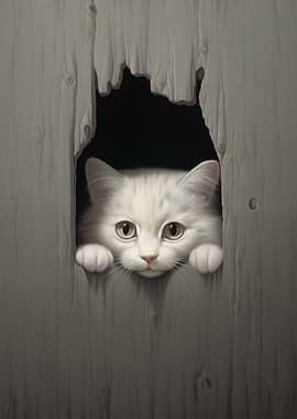 Curious White Kitten