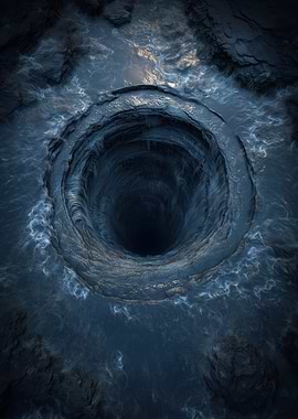 Whirlpool in a dark abyss