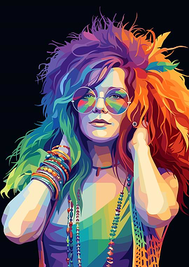 Colorful Portrait of Janis Joplin