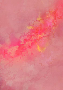 Abstract Pink and Yellow Watercolor Swirls
