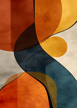 Abstract Geometric Shapes with Textured Background