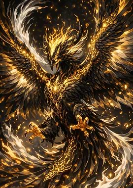 Fiery Golden Phoenix