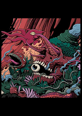 Monstrous Octopus and Alien Flora