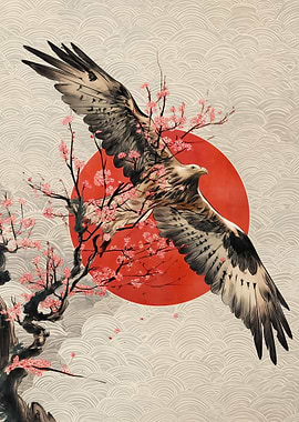 Eagle and Cherry Blossoms