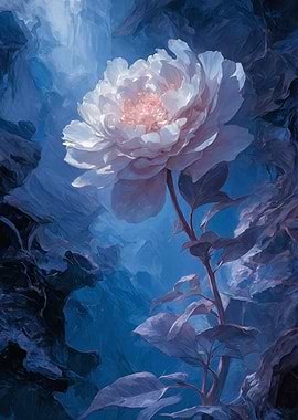 Ethereal Peony in Blue Mist