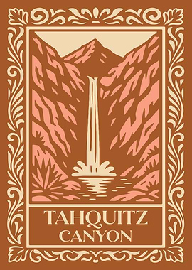 Tahquitz Canyon Waterfall Illustration