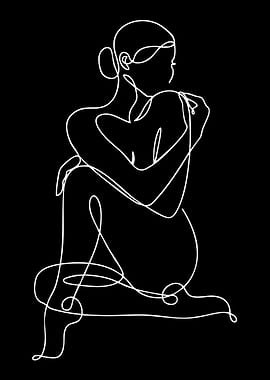 Minimalist Line Art of a Woman
