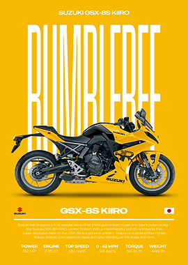Suzuki GSX-8S Kiiro Motorcycle Poster