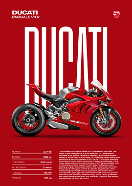 Ducati Panigale V4 R Motorcycle Poster