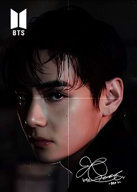 BTS V Portrait with Signature