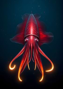 Deep Sea Red Squid