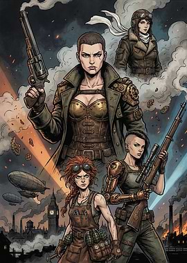 Steampunk Women Warriors