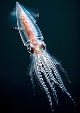Close-up of a Transparent Squid