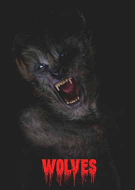 Werewolf Roaring with Glowing Eyes