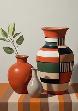 Still Life with Vases and Plant