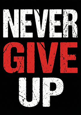 Never Give Up Text Art