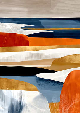 Abstract Landscape with Bold Colors