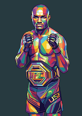 Kamaru Usman UFC Champion Pop Art