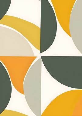 Abstract Geometric Shapes with Warm Colors