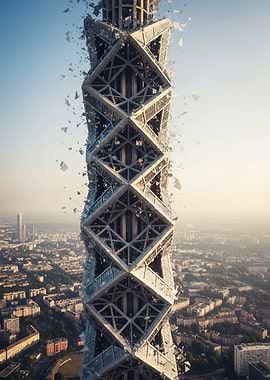 Deconstructing Skyscraper in Cityscape