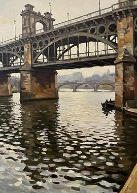 Bridge Over Water with Boat