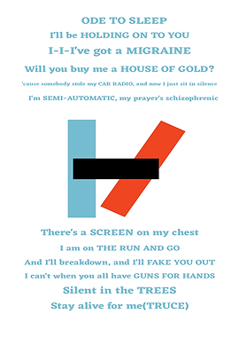 Twenty One Pilots Song Lyrics Poster