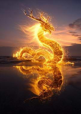 Golden Dragon Reflection at Sunset