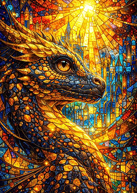 Dragon Stained Glass Castle