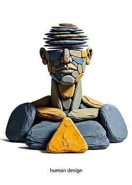 Human Design Sculpture Made of Stones