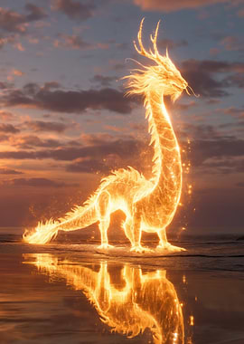 Fiery Dragon on a Beach