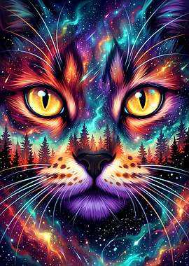 Cosmic Cat Portrait Space