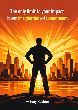 Silhouette of a man against a city skyline