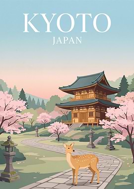 Kyoto Japan Cherry Blossom Deer