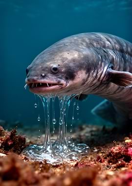 Moray Eel Releasing Mucus
