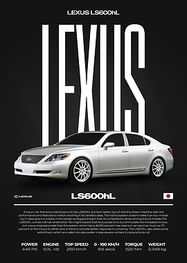 Lexus LS600hL Car Poster