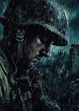 Soldier in the rain