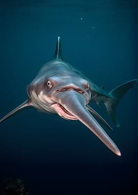 Close-up of a Swordfish Underwater