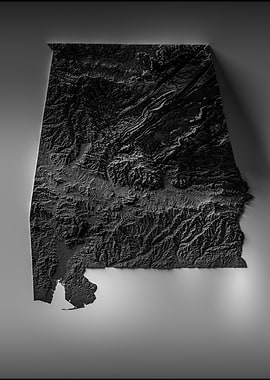 Topographic Map of Alabama