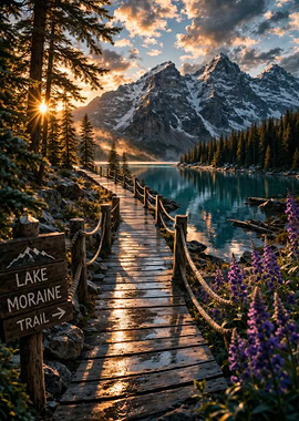 Lake Moraine Trail at Sunrise