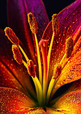 Vibrant Orange Lily Macro Portrait