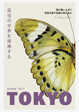 Tokyo Butterfly Vintage Poster