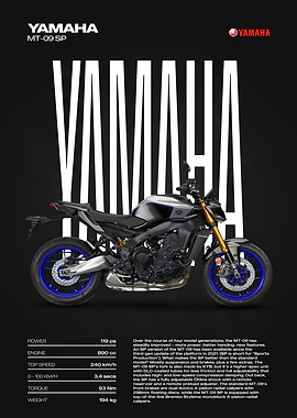 Yamaha MT-09 SP Motorcycle Poster