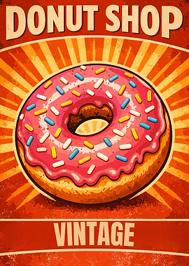 Vintage Donut Shop Poster