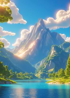 Majestic Mountain Lake Landscape