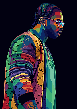 Pop Smoke in Colorful Gucci Jacket