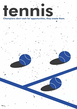 Tennis Court with Blue Balls