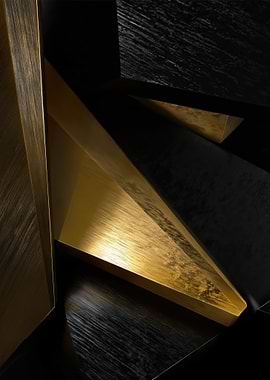Abstract Geometric Gold and Black Design