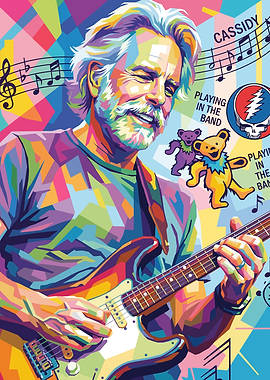 Bob Weir Playing Guitar Art