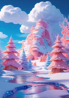 Whimsical Winter Wonderland Landscape